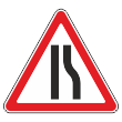 Дорожный знак 1.20.2 «Сужение дороги» (металл 0,8 мм, I типоразмер: сторона 700 мм, С/О пленка: тип Б высокоинтенсив.)